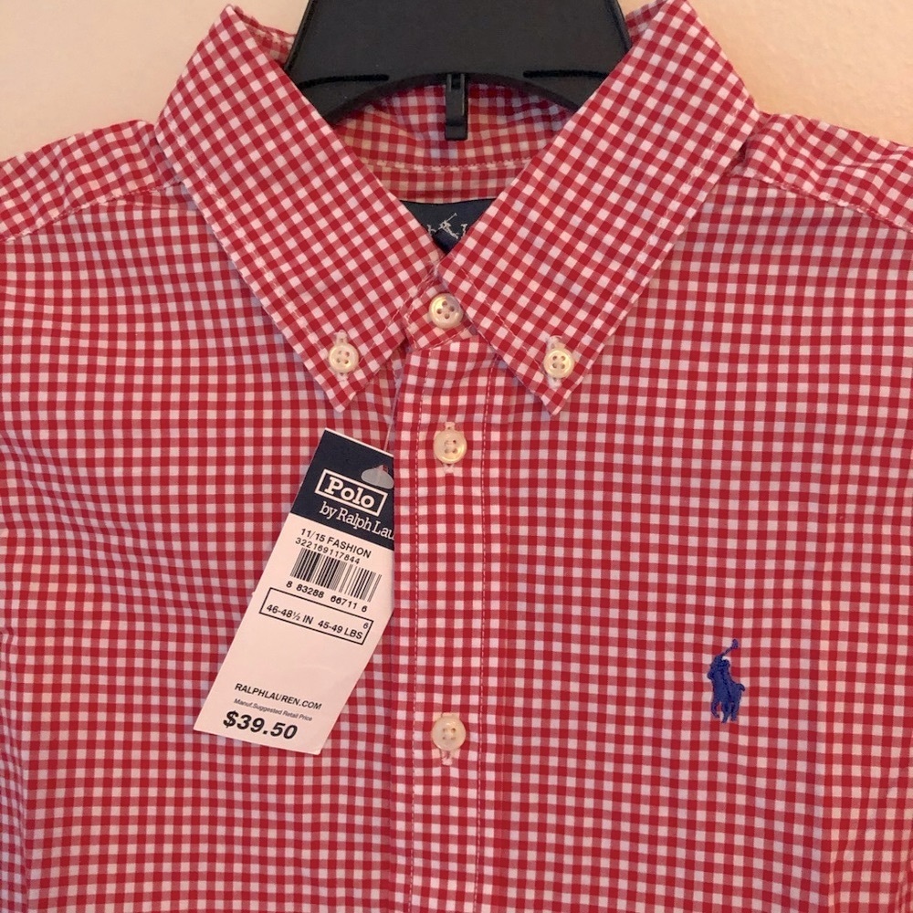Ralph Lauren Red Gingham shirt NWT. Size 6